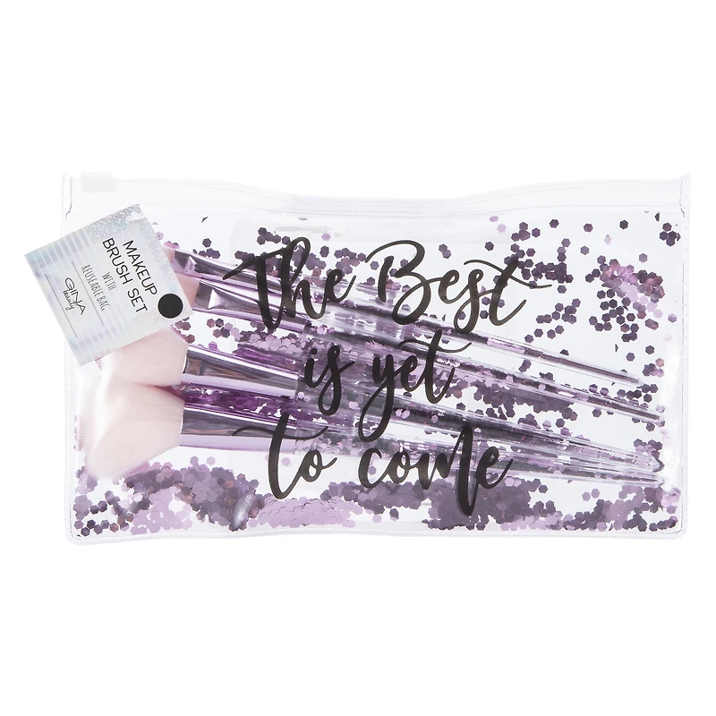 Glitter Makeup Brush Set With Reusable Bag