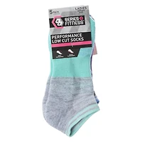 Series-8 Fitness™ Ladies Gray Performance Low-Cut Socks 5-Pack