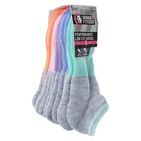 Series-8 Fitness™ Ladies Gray Performance Low-Cut Socks 5-Pack
