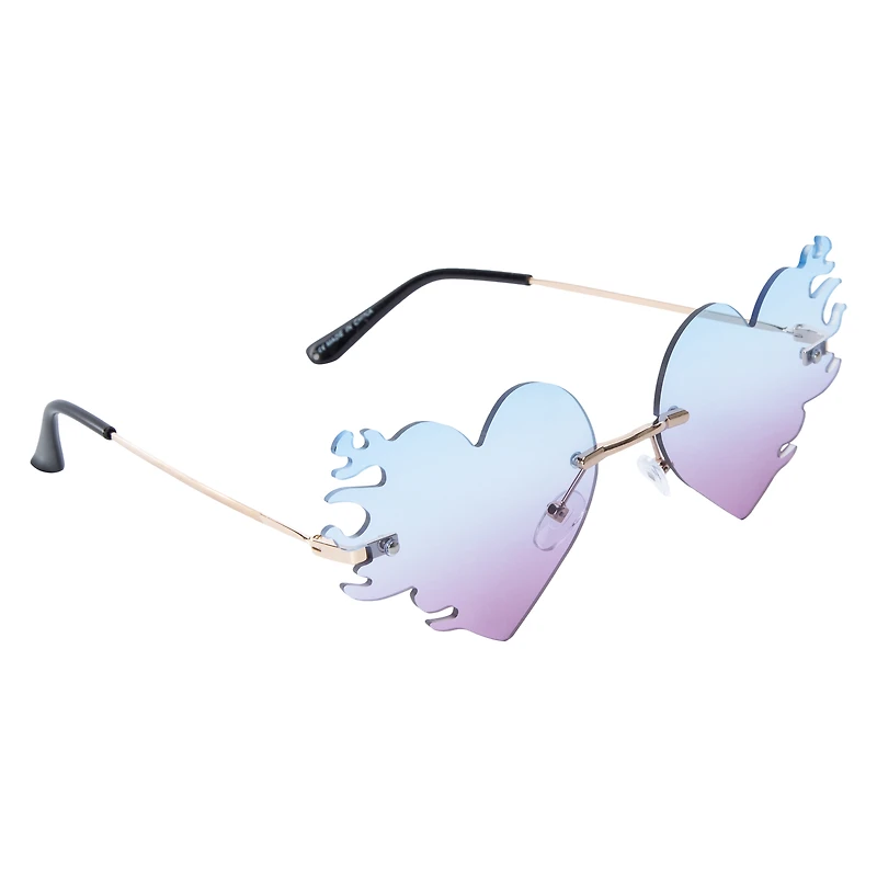 Ladies Gradient Flame Heart Sunglasses