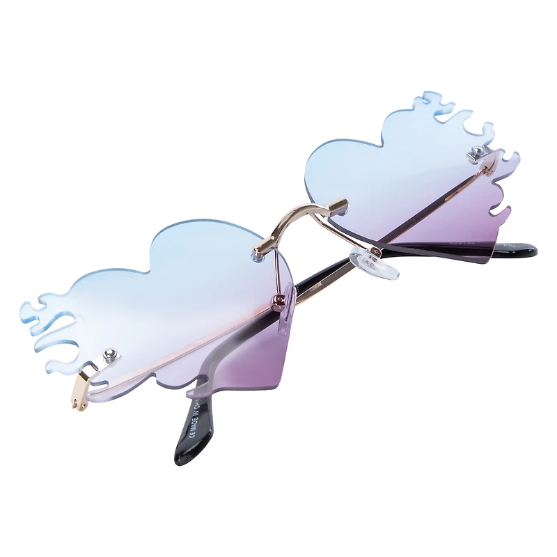 Ladies Gradient Flame Heart Sunglasses