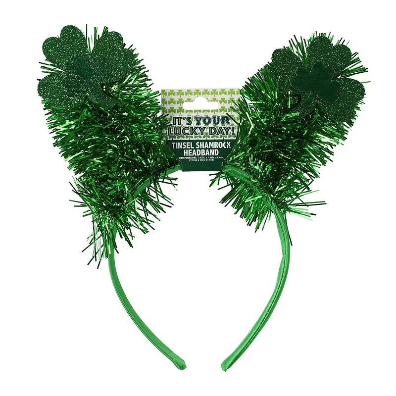 St. Patrick's Day Tinsel Shamrock Headband