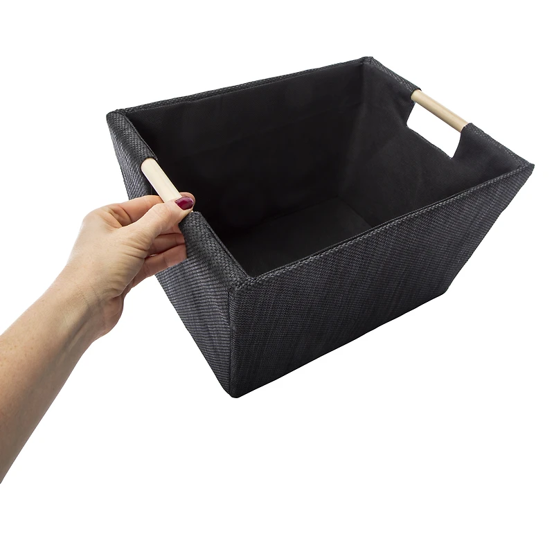 Woven Paper Storage Bin 13.8in x 10in