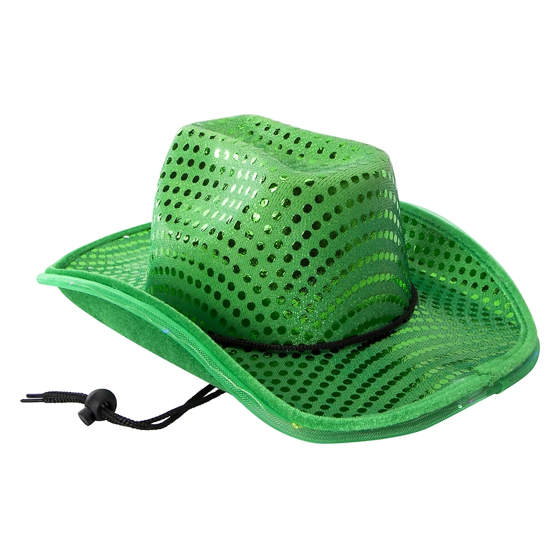 St. Patrick's Day Green Light Up Cowboy Hat