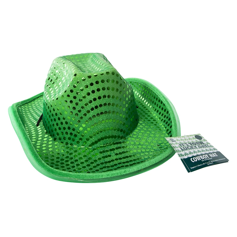 St. Patrick's Day Green Light Up Cowboy Hat