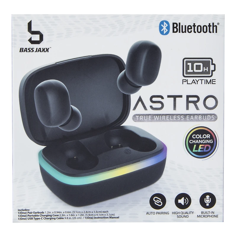 Astro Bluetooth® Earbuds With Mic & LED Case
