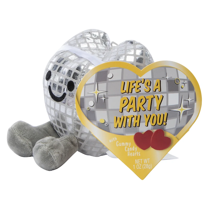 Valentine's Day Mini Disco Ball Heart Plush With Candy