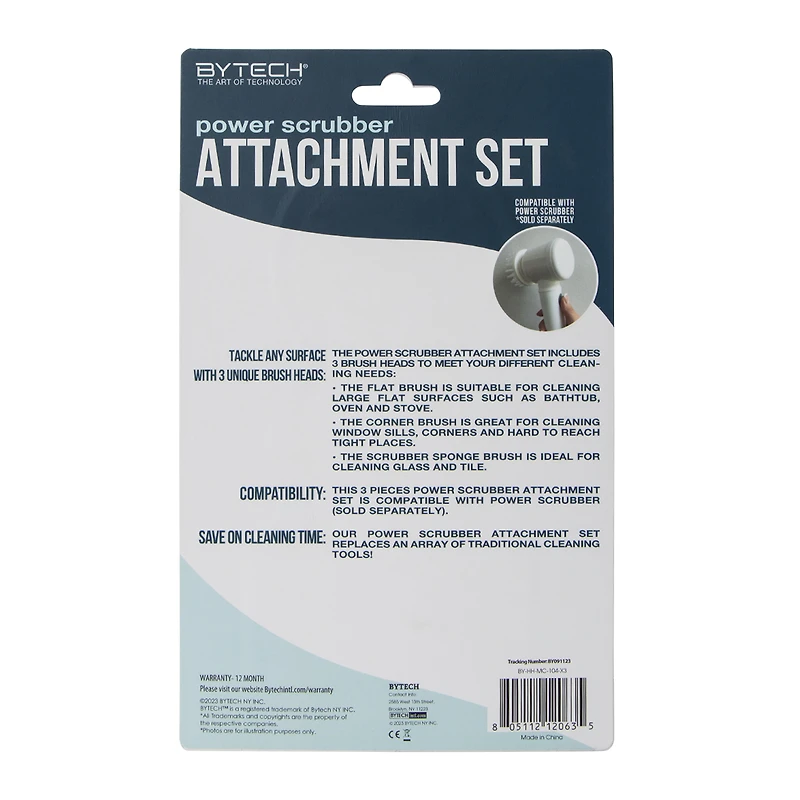 Power Scrubber Brush Attachment Heads 3-Piece Set