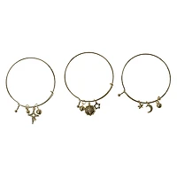 Celestial Bangle Charm Bracelets 3-Piece Set