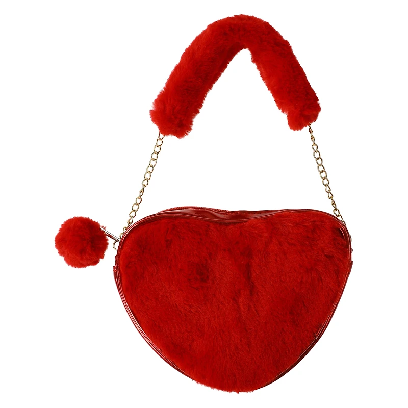 Plush Heart Crossbody Bag