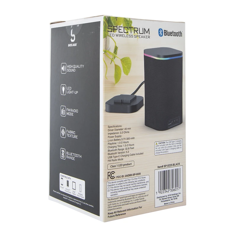 Spectrum LED Wireless Bluetooth® Speaker With Charging Dock