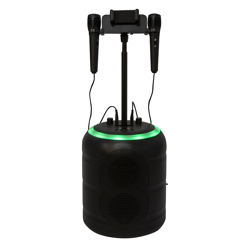 Bluetooth® Karaoke Speaker w/ Phone Stand & 2 Microphones