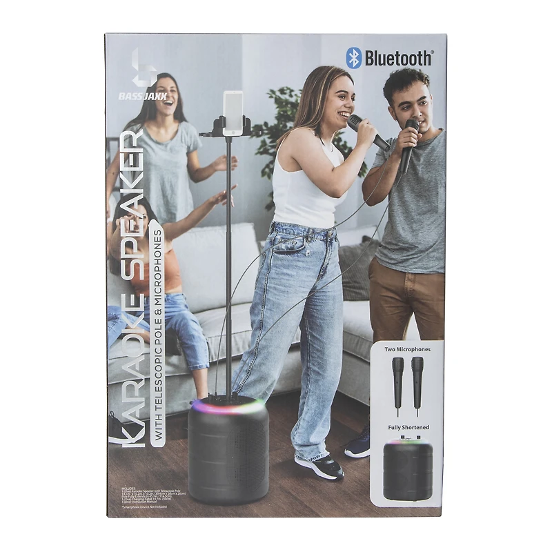 Bluetooth® Karaoke Speaker w/ Phone Stand & 2 Microphones