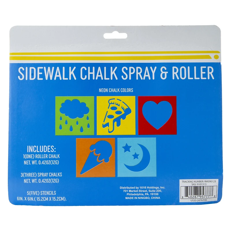 Sidewalk Chalk Spray & Roller Set
