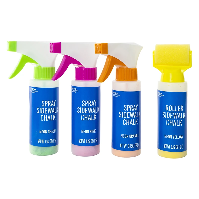 Sidewalk Chalk Spray & Roller Set