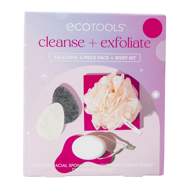 Ecotools® Cleanse + Exfoliate 4-Piece Face & Body Kit