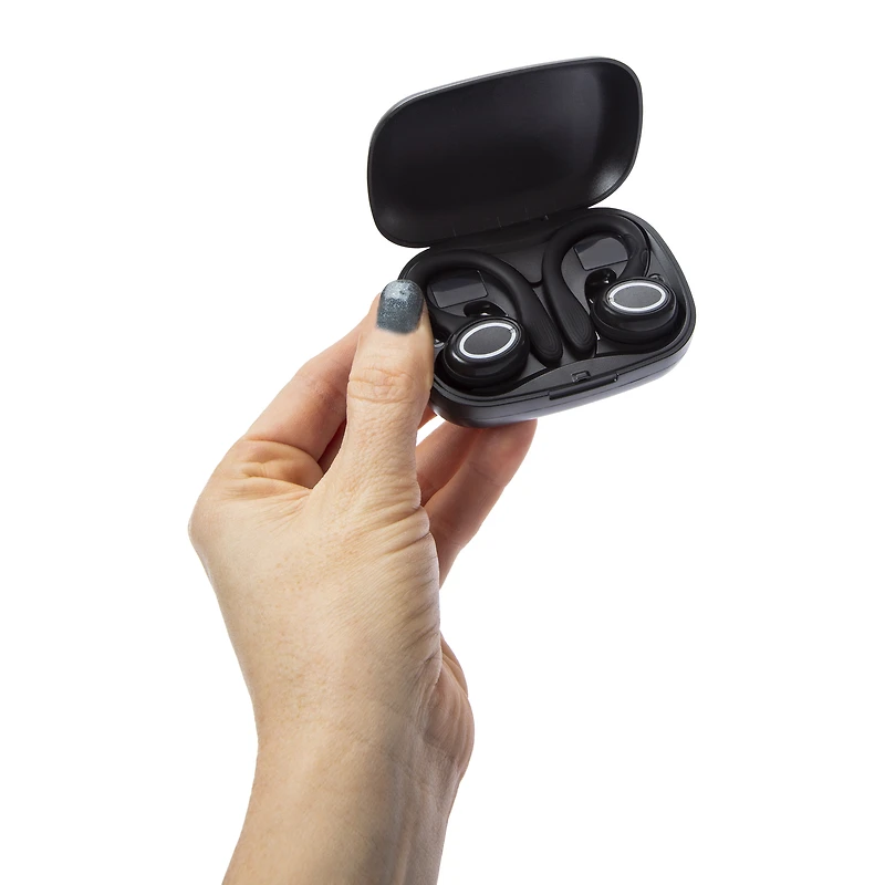 Water-Resistant Bluetooth® LED Earbuds With Microphone & Sport Hooks