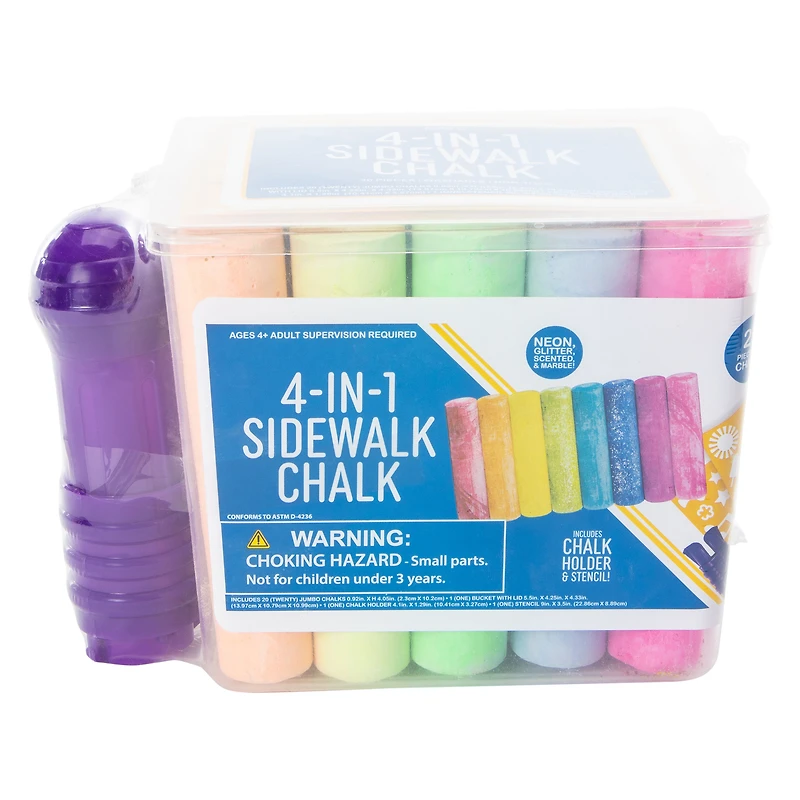 4-In-1 Sidewalk Chalk Set