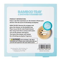 Bamboo Tray & Eucalyptus Shower Steamer Set 2-Piece