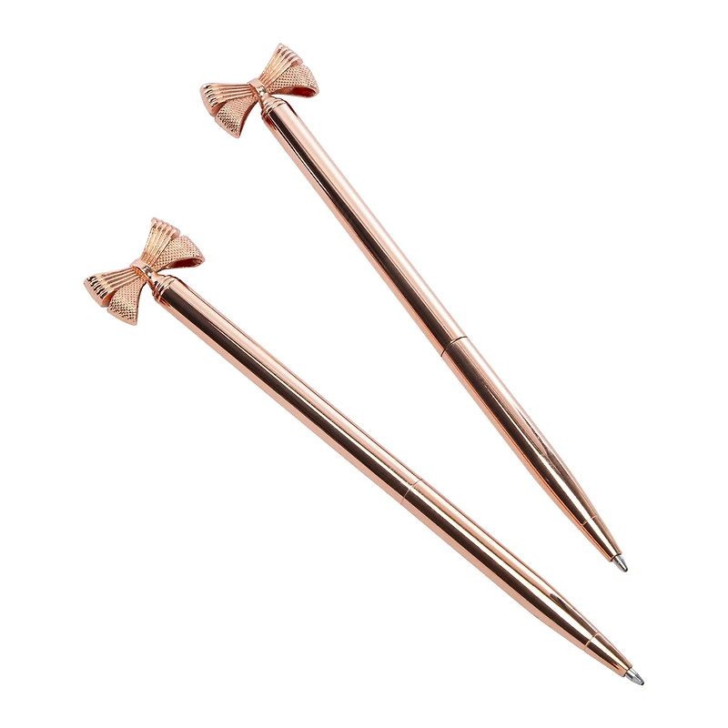 Metallic Bow Ballpoint Pens 2-Count