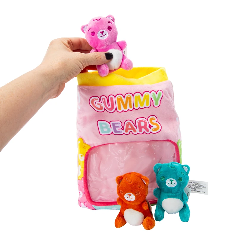 Plush Gummy Bears Bag 4-Piece Set