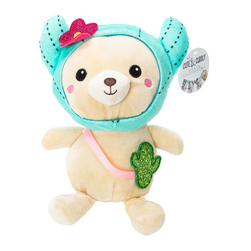Hooded Crossbody Animal Plush 9in