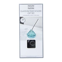 Round Glass Incense Holder Gift Set With 30 Sticks