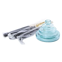 Round Glass Incense Holder Gift Set With 30 Sticks