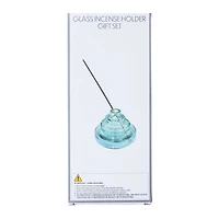 Round Glass Incense Holder Gift Set With 30 Sticks