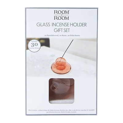 Glass Bubble Incense Holder & Dish Gift Set With 30 Incense Sticks