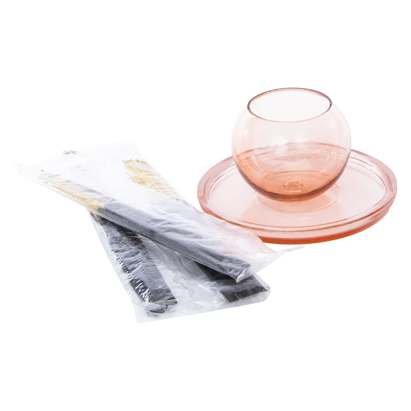 Glass Bubble Incense Holder & Dish Gift Set With 30 Incense Sticks