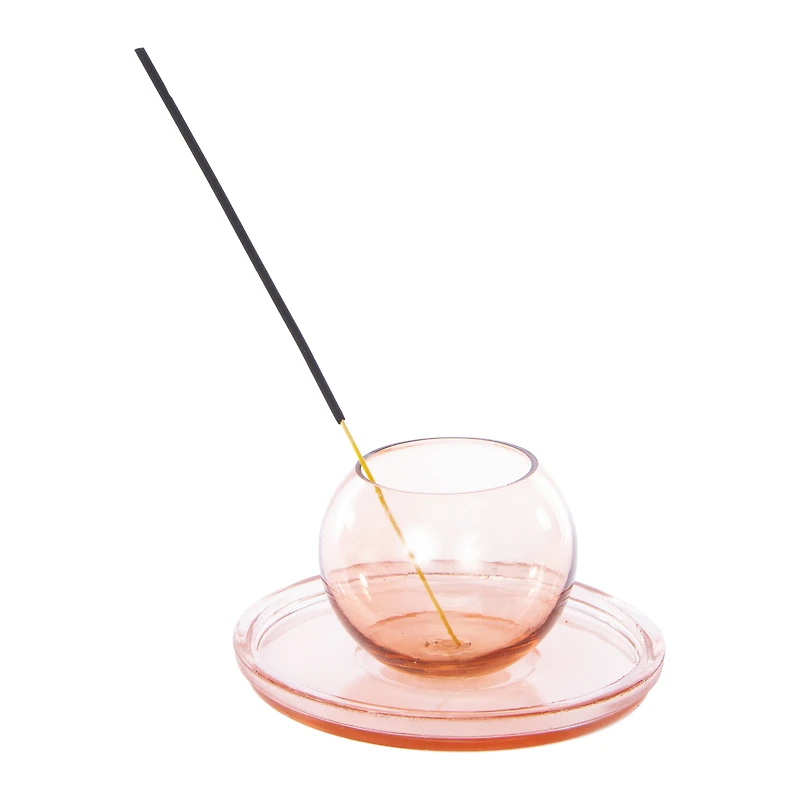 Glass Bubble Incense Holder & Dish Gift Set With 30 Incense Sticks