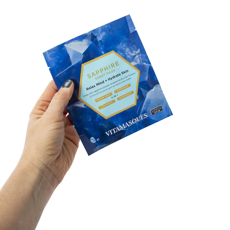 Sapphire Gemstone Face Sheet Mask