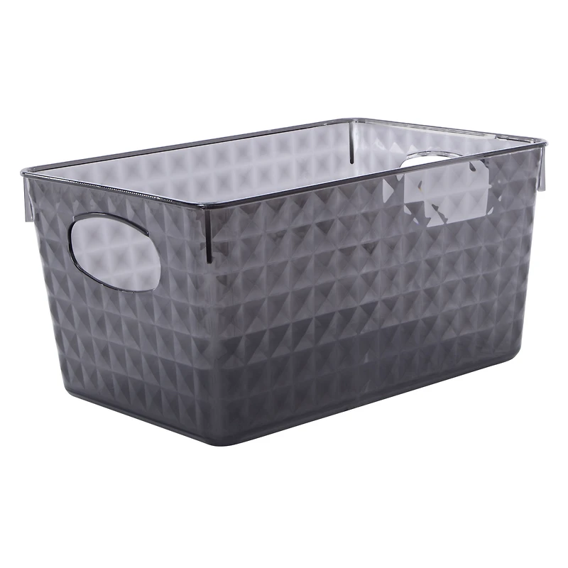 Diamond Textured Plastic Storage Bin 10.2in x 6.9in