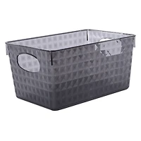 Diamond Textured Plastic Storage Bin 10.2in x 6.9in