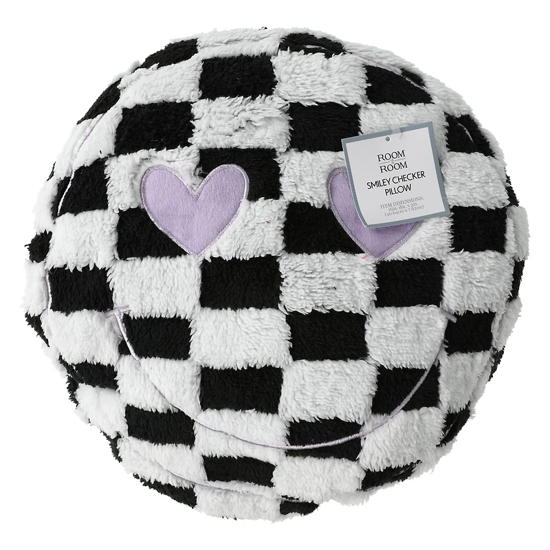 Plush Happy Face Pillow 16in