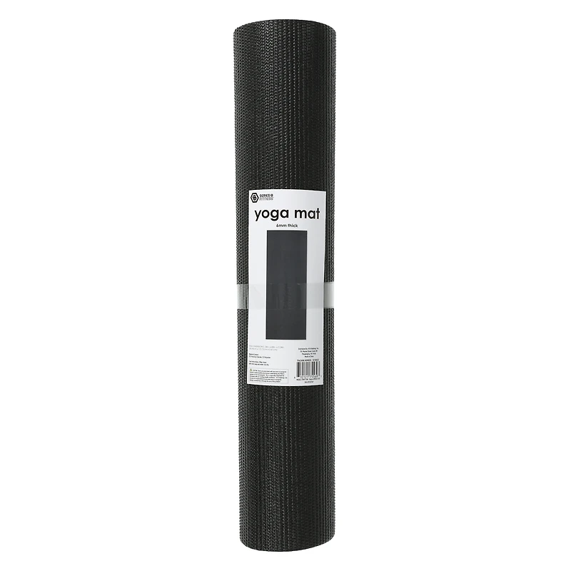 Series-8 Fitness™ Black Yoga Mat 6mm