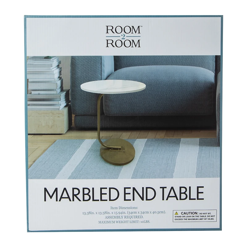 Marble Side Table - 13.38in x 13.38in