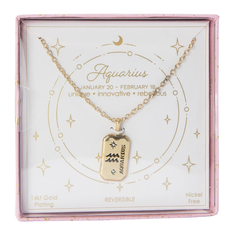 14k Gold Plating Zodiac Sign Astrology Necklace