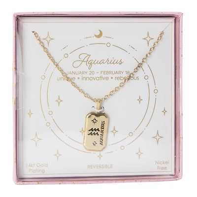 14k Gold Plating Zodiac Sign Astrology Necklace