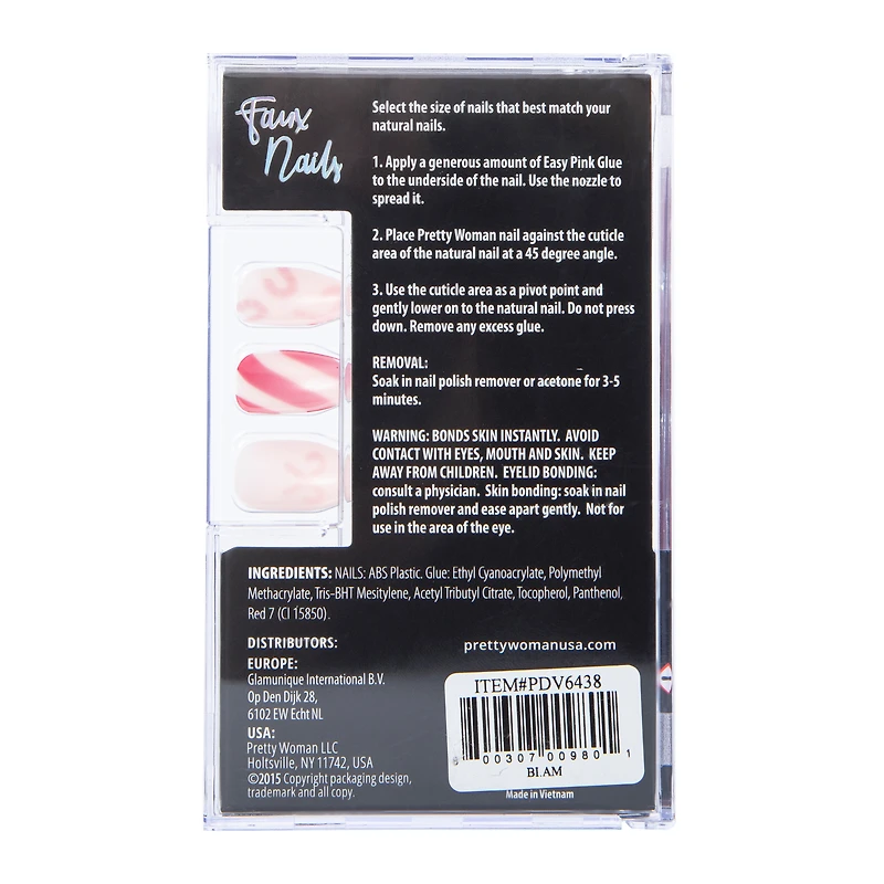 Pretty Woman Holiday Faux Nails 24-Piece Set With Nail Glue