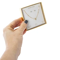 Demi-Fine Gold Necklace & Earrings Set