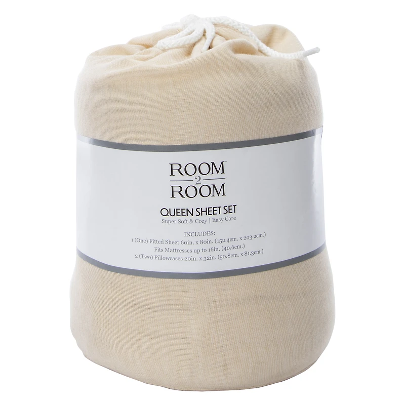 Queen Fitted Sheet & Pillowcase Set