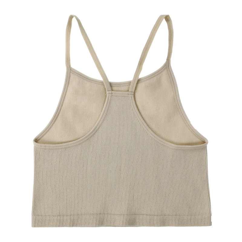 Ribbed High Neck Tank Top