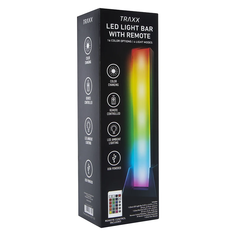 LED Light Bar With Remote 9.45in x 1.63in