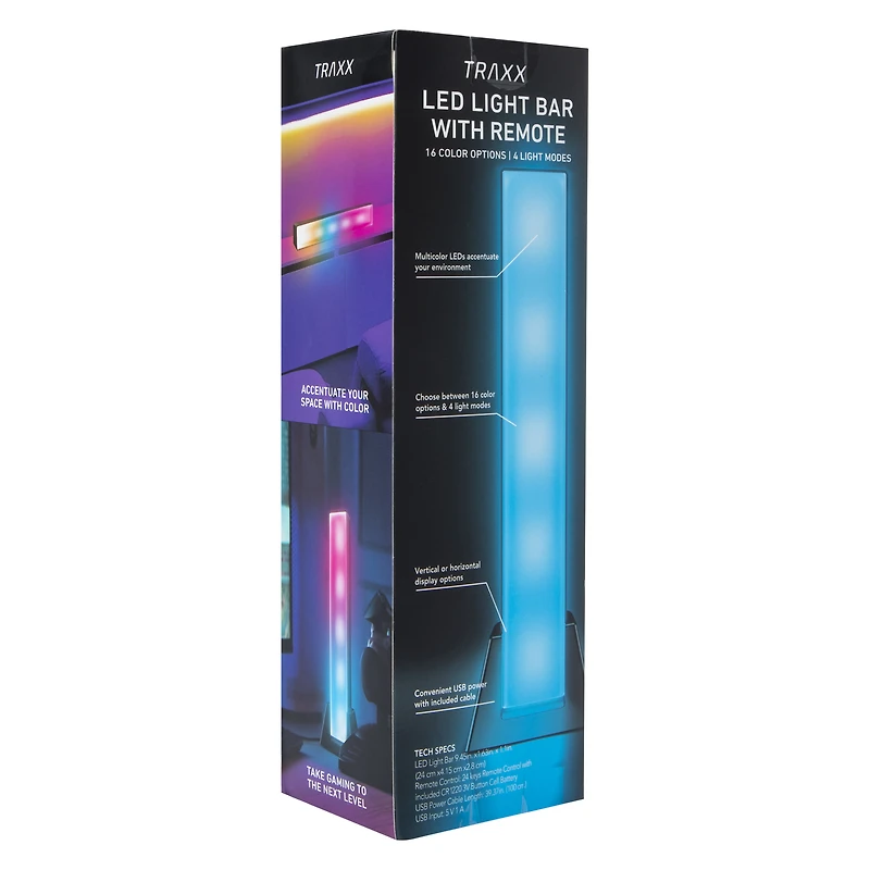 LED Light Bar With Remote 9.45in x 1.63in