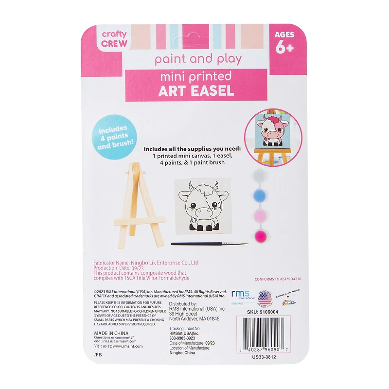 Mini Printed Art Easel Set