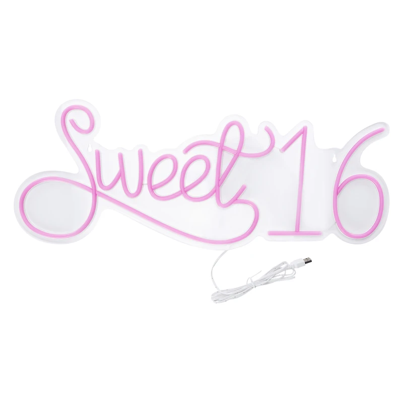 Sweet 16 Neon LED Light 24in x 9.4in