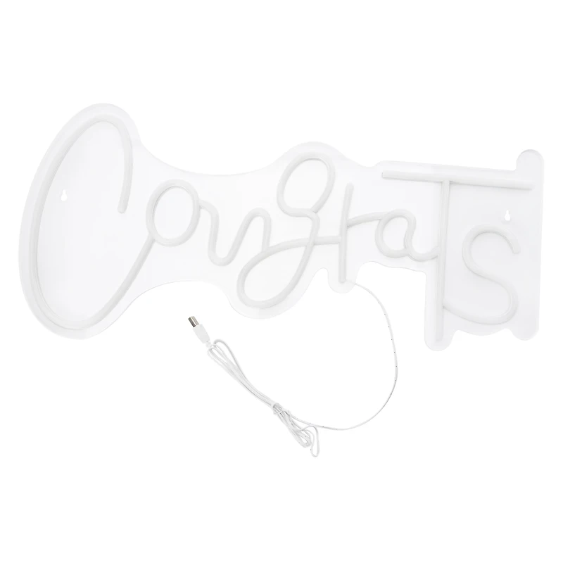 Congrats Neon LED Light 24in x 11.2in