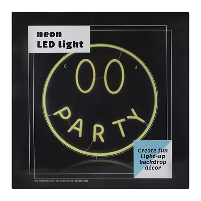 Neon LED Smile ‘Party’ Wall Light 18in